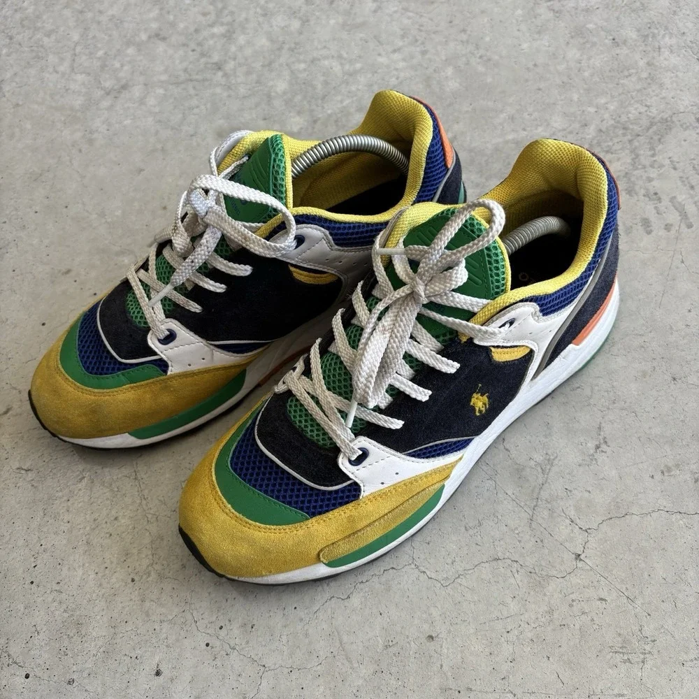 Polo Ralph Lauren Jogger Colorblock Suede/Mesh Sneaker Shoes Men's Size 10.5